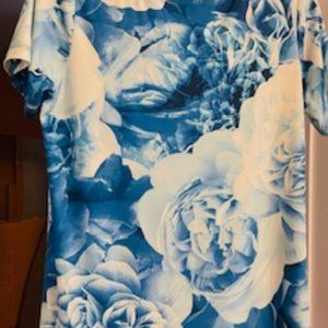Short Sleeve Blue floral top